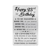 MOQIYXL 23rd Birthday Card for Daughter, 23 Year Old Gifts for Daughter Engraved Wallet Card